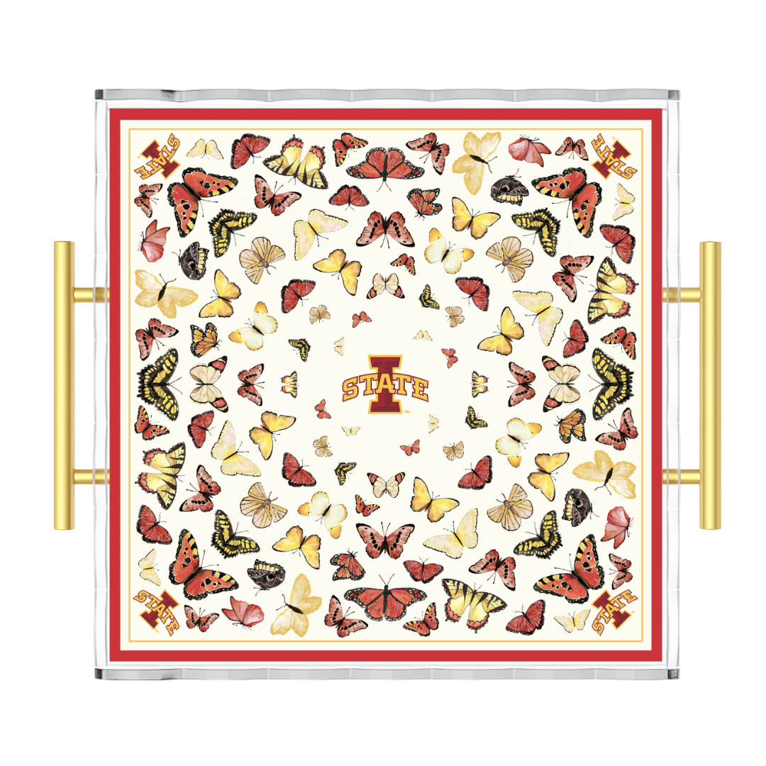 Iowa State Butterfly Acrylic Tray