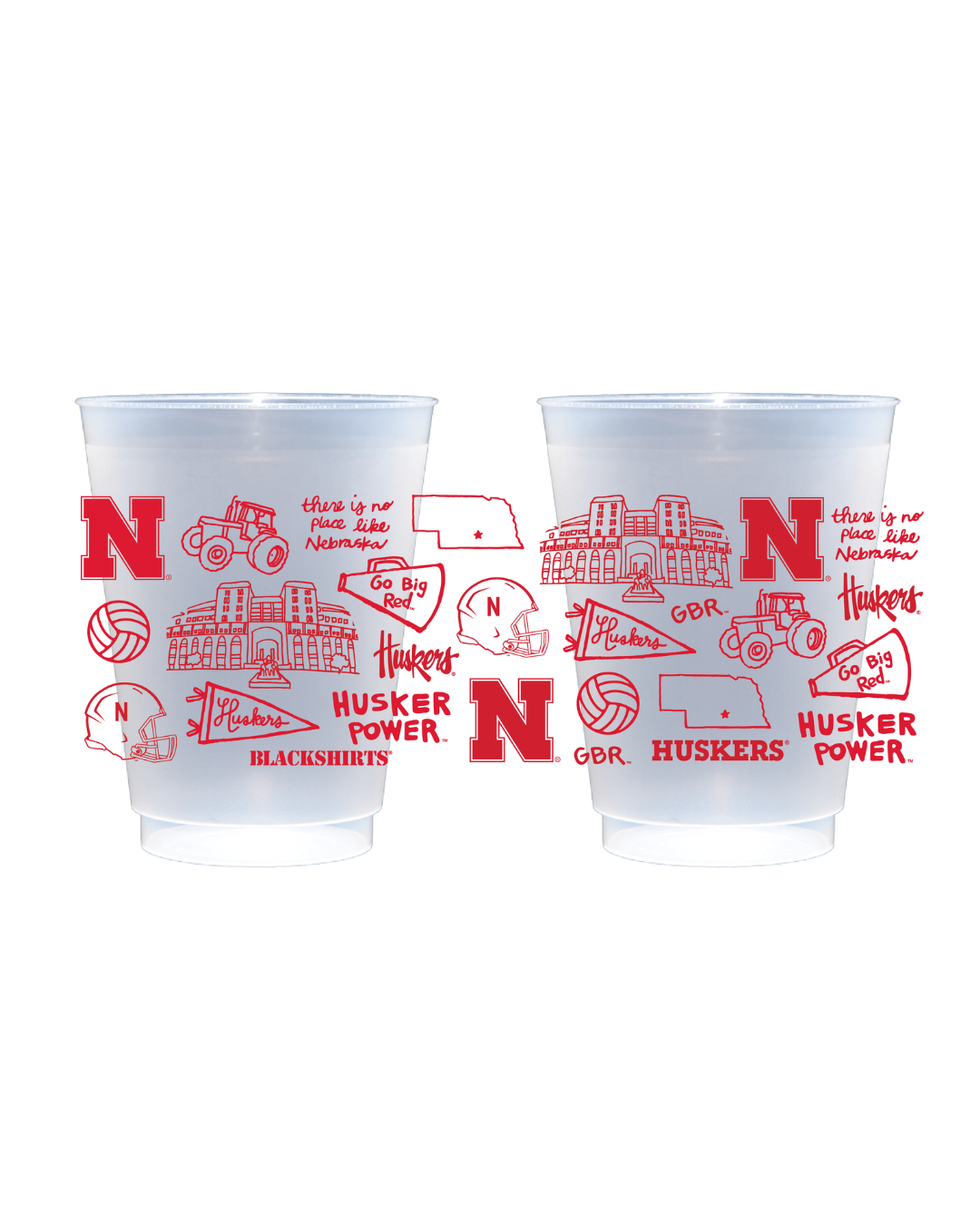 Nebraska Shatterproof Cups - Set of 8 PRE-ORDER