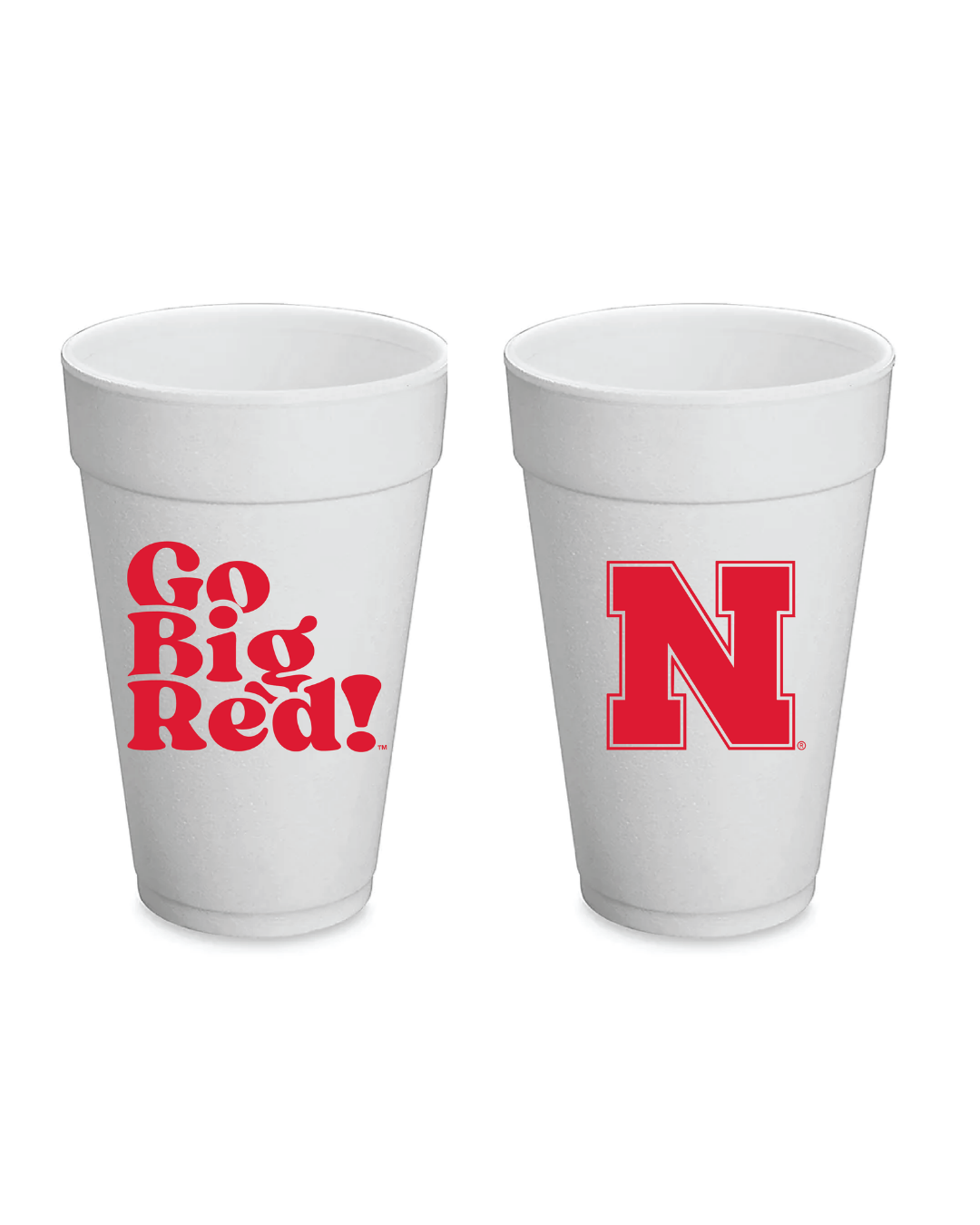 Nebraska Styrofoam Cups Set of 8 - 20 ounces PRE-ORDER